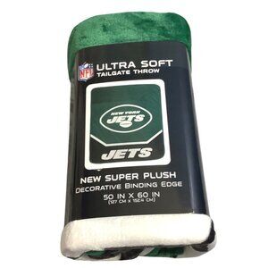 New York Jets Throw Blanket Ultra Soft Tailgate 50" X 60" NFL Fleece